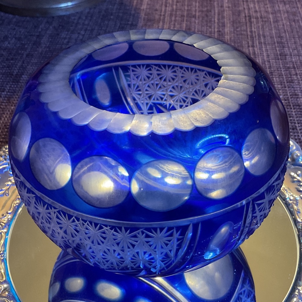 Elegant Blue Glass Bowl